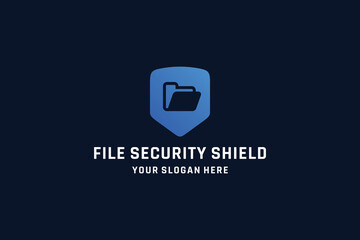 File security shield logo design