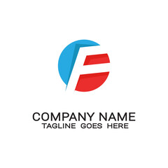 letter F initial business logo template vector.