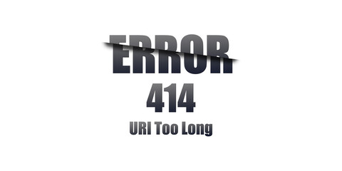 414 URI Too Long - Https Status Code. Illustration on white background. For Website. Error Page.