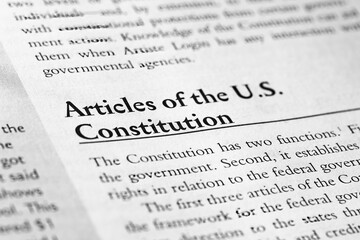 Articles of the U.S. Constitution written in business law textbook