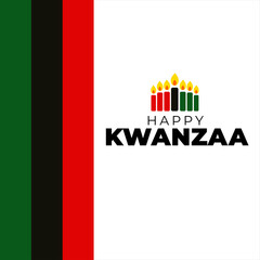 Happy Kwanzaa. December 26 until January 1. Holiday concept. Template for background, banner, card, poster with text inscription.