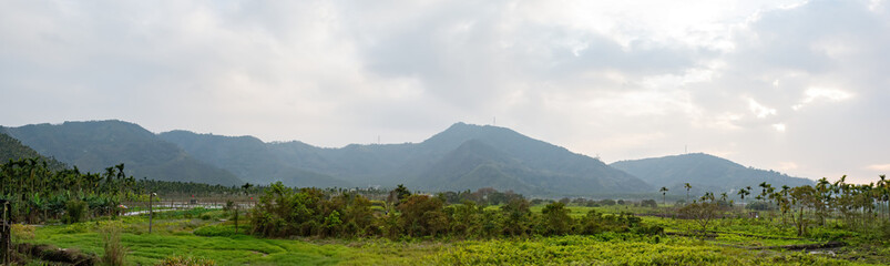 Daytime view of the country side landscape around Nantou area