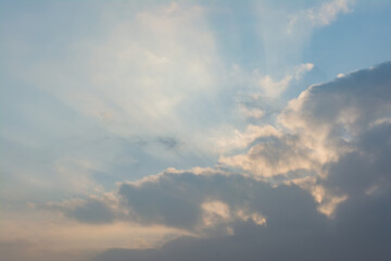 Naklejka na ściany i meble Sunny cloud landscape over sky