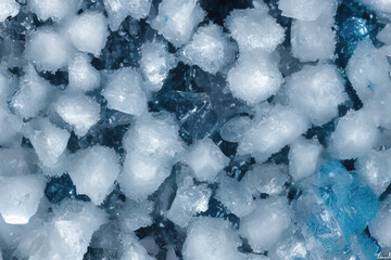Close-up of frozen water on the rocks