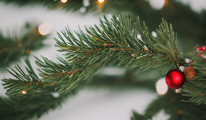 Fototapeta na wymiar Simple christmas tree branch