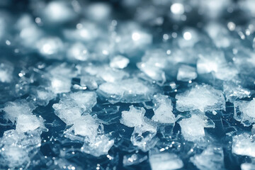 Blue ice crystals background