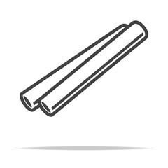 Pipes outline icon vector isolated