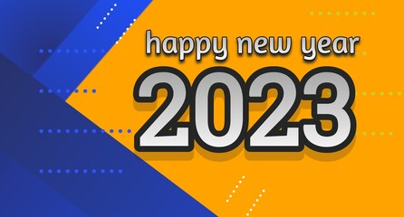 Obraz premium 2023 Happy New Year Design. Holiday Greeting Card, Banner, Poster etc