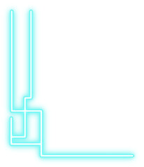 Light Blue Neon Corner Line Illustration