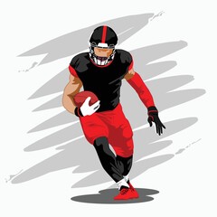 Fototapeta premium Rugby athletes run fast towards the opponent's goal