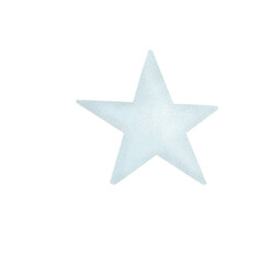 Pencil hand drawn cozy pastel blue star png illustration. Colorful children cartoon clipart on isolated transparent background. 