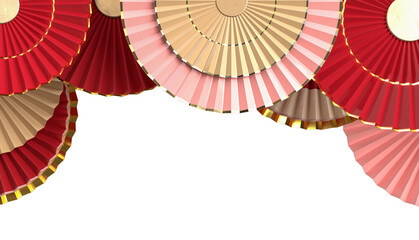 Paper fan chinese new year decoration. Oriental Asian style concept of Happy Chinese New Year...