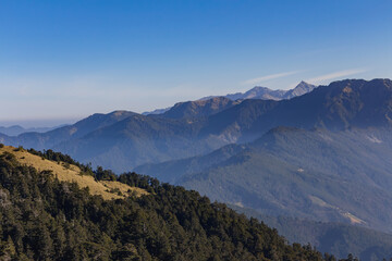 Fototapeta na wymiar Sunny landscape of the Hehuanshan mountain