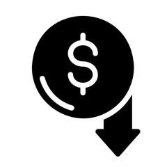 dollar down glyph icon
