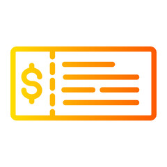 bank check gradient icon