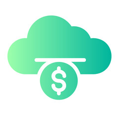 cloud money gradient icon