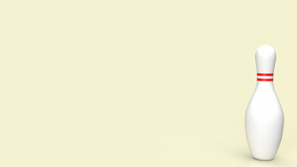 one pin bowling image 3d rendering