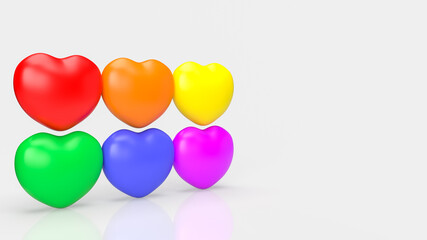 heart multi color for lgbtq concept 3d rendering