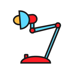 study lamp , color, icon, design, flat, style, trendy, collection, template