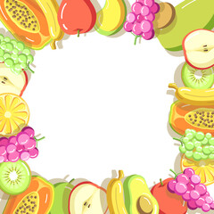 Fruit illustration pattern frame background