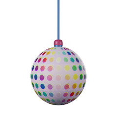 3D Christmas ball colorful polka dot