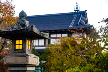 Beautiful japanese toro lantern at Zenkoji Temple