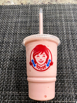 Wendy's frosty strawberry flavored ice cream. A limited edition. Also peppermint flavor. 