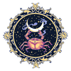 Astrological symbol on white background - Cancer - 551209805