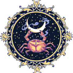Astrological symbol on white background - Cancer - 551209826