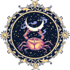 Fotobehang Astrological symbol on white background - Cancer © nataliahubbert