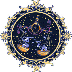 Astrological symbol on white background - Libra - 551209899