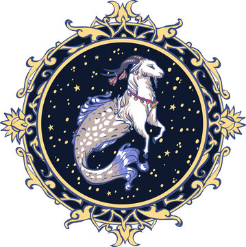 Astrological symbol on white background - Capricorn