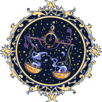 Astrological symbol on white background - Libra