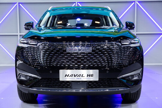 Thailand - Dec 1, 2022: GWM HAVAL H6 Hybrid SUV on display at Thailand International Motor Show 2022 Arina Muangthong Thani or Motor Expo in Bangkok, Thailand.
