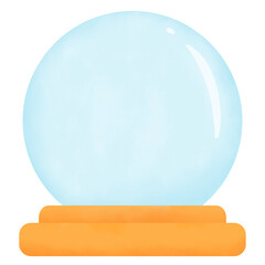 empty snow globe watercolor illustration