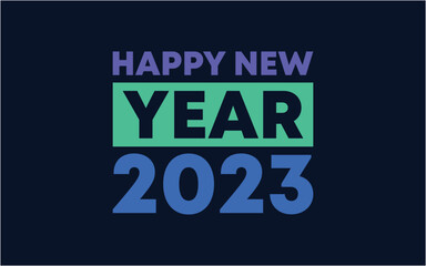 LOGO DESIGN BANNER HAPPY NEW YEAR 2023 ABSTRACT SIMPLE