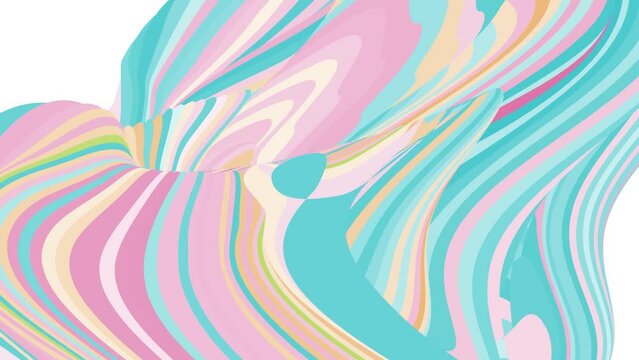 Colorful Wavy Reflection Surface Macro. Stylish abstract animation multicolor wavy smooth background. Colorful Fluid Abstraction Flow. 4k Animated Fullcolor