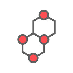 molecule ,icon, design, flat, style, trendy, collection, template