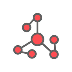 molecule ,icon, design, flat, style, trendy, collection, template