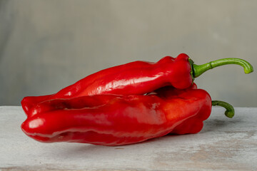 Vibrant red  pepper.. Close-up view showcasing the vibrant colors and fresh textures of the...
