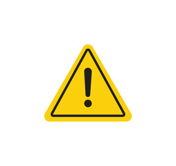 Warning yellow vector sign. Hazard warning symbol.