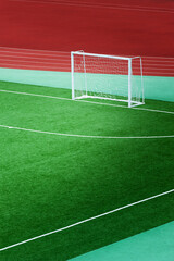 Empty small goal soccer arena