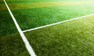 Soccer field and white lines
