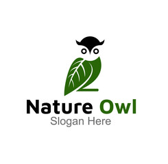 Fototapeta premium nature owl logo design concept