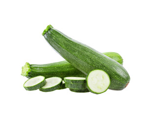 Fresh green zucchini isolated on transparent png