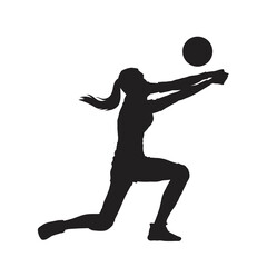 Illustration Volleyball athlete vector silhouette. on white background