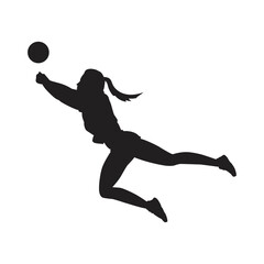 Fototapeta na wymiar Illustration Volleyball athlete vector silhouette. on white background