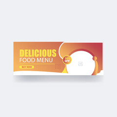 Facebook banner food menu cover restaurant banner template