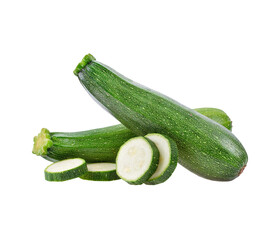Fresh green zucchini isolated on transparent png