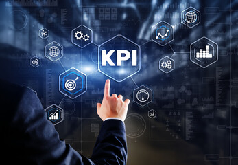 KPI Key Performance Indicator Business Internet Technology Concept on Virtual Screen